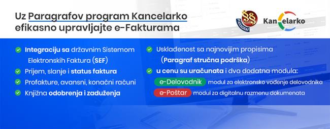 Kancelarko -> efikasno upravljajte e-Fakturama